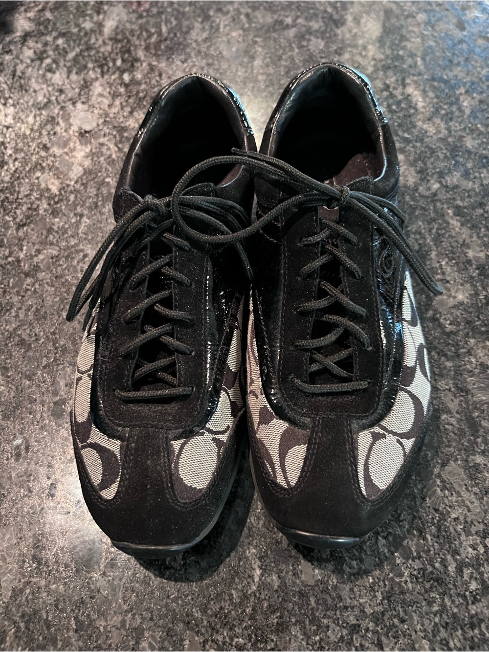 Coach Black and Gray Signature Canvas Sneakers - Picture 7 of 11